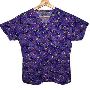 Comfy Cotton Halloween Scrub Top